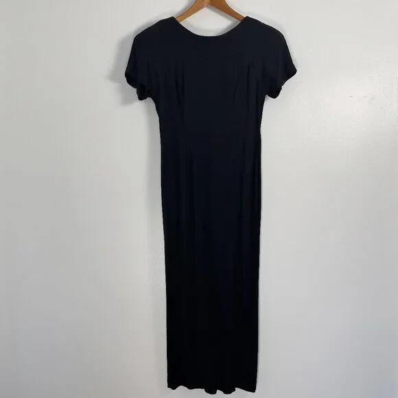 Vintage Black Back Bow Midi Cocktail Dress - Size XS/S - Picture 6 of 11